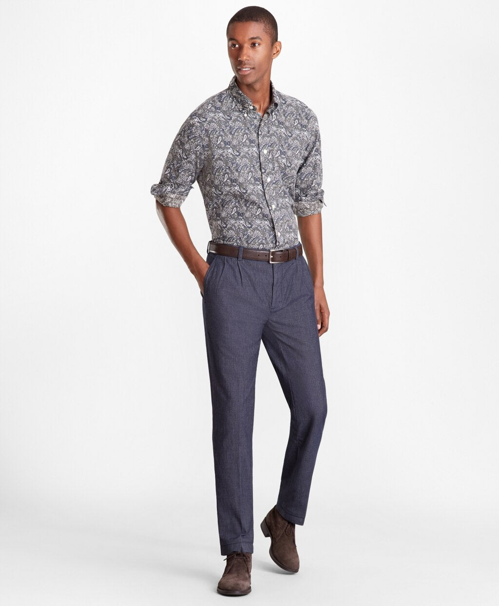 Soho Fit Indigo Double-Pleat Pants