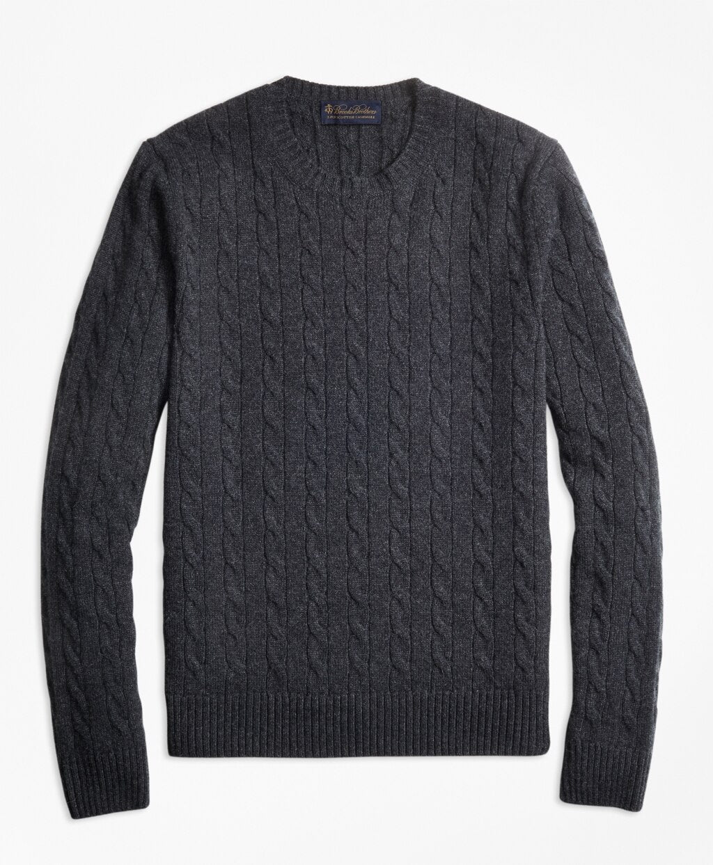 Cable-Knit Crewneck Cashmere Sweater