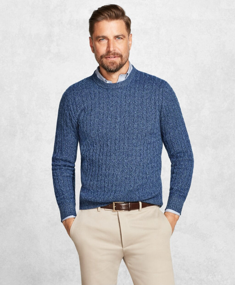 Golden Fleece® 3-D Knit Cashmere Cable Sweater