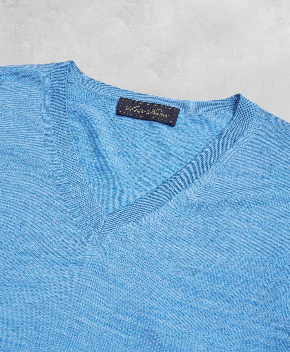 Golden Fleece® 3-D Knit Fine-Gauge Merino V-Neck Sweater