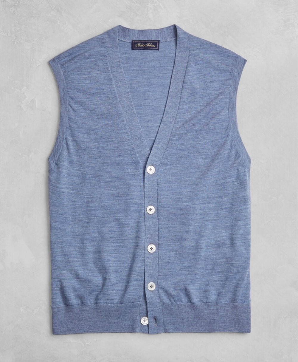 Golden Fleece® 3-D Knit Fine-Gauge Merino Button-Front Vest