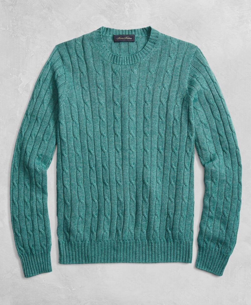 Golden Fleece® 3-D Knit Cable Crewneck Sweater
