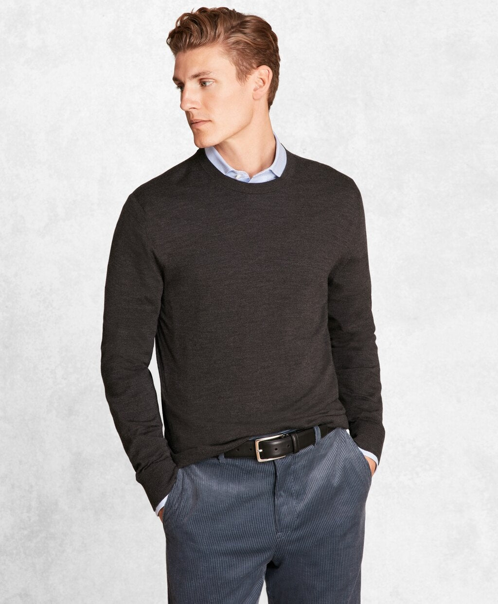 Golden Fleece® 3-D Knit Fine-Gauge Merino Crewneck Sweater