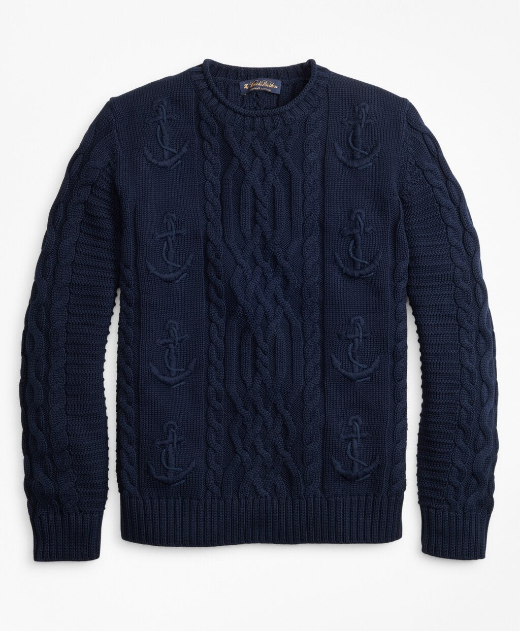 Supima® Cotton Anchor Cable Rollneck Sweater