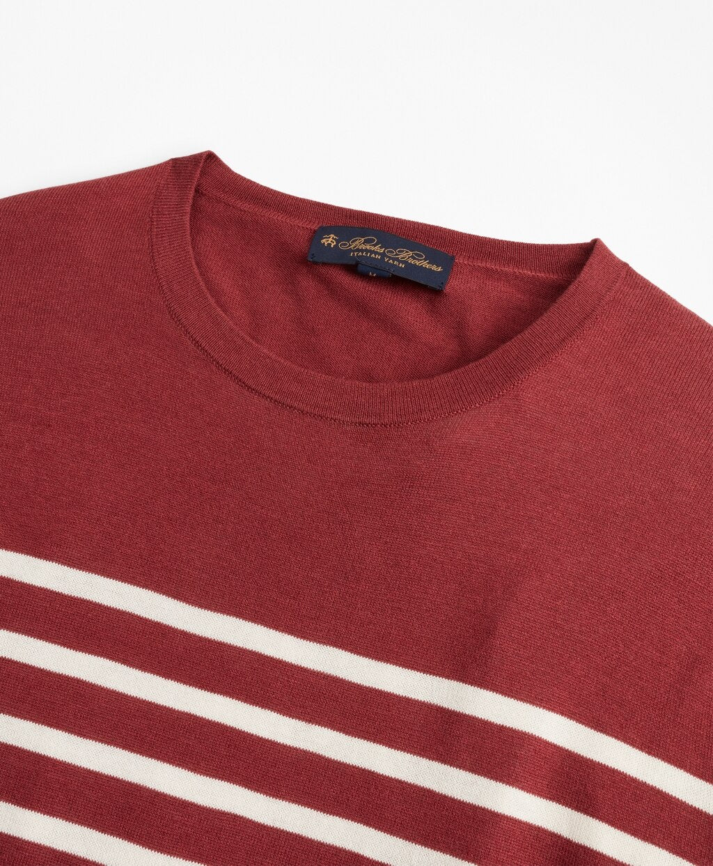 Silk and Cotton Stripe Crewneck Sweater