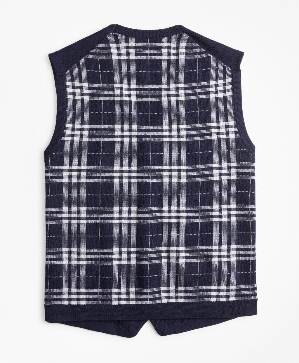 Washable Merino Wool Plaid Back Waistcoat