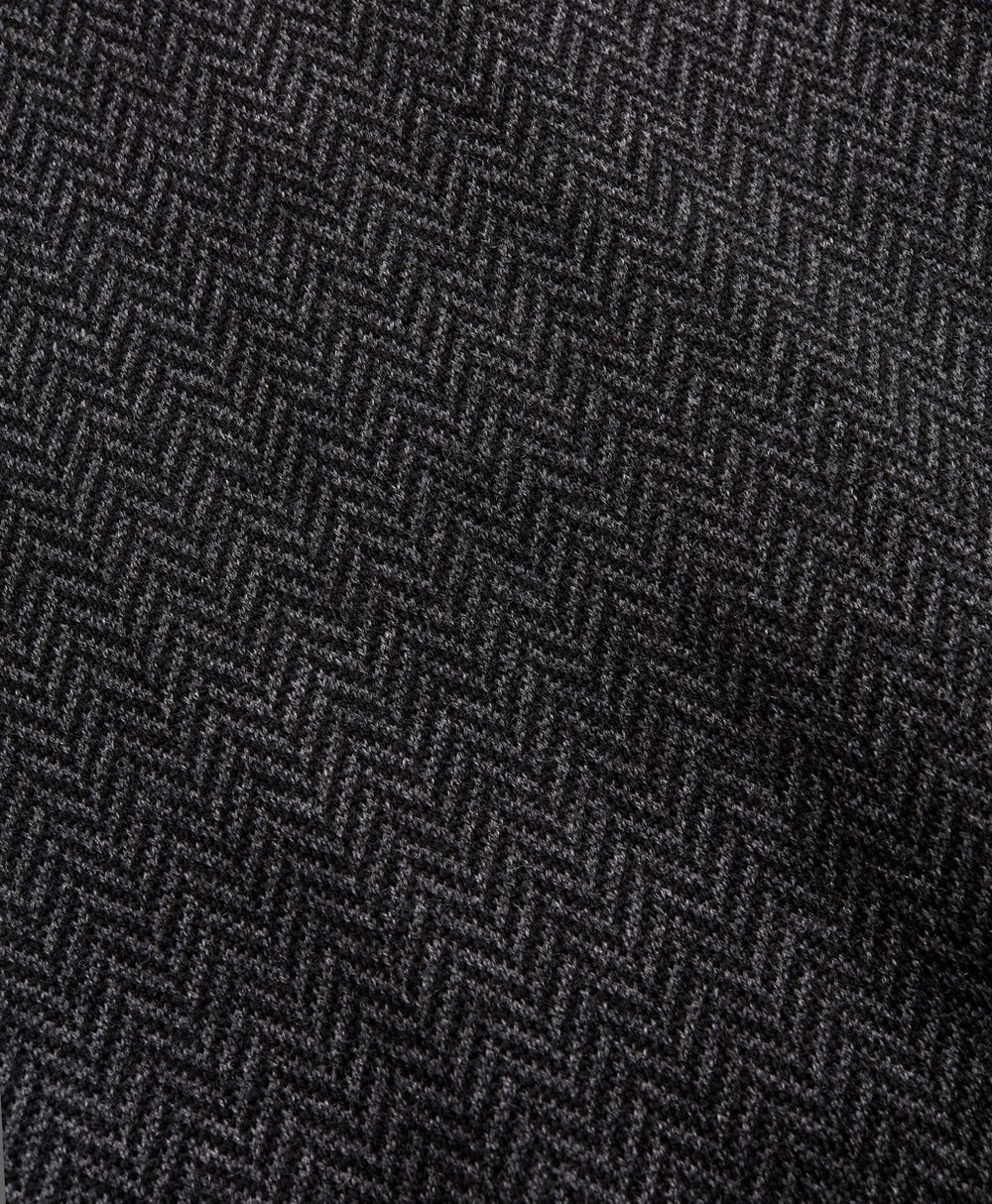 Washable Merino Wool Herringbone Half-Zip
