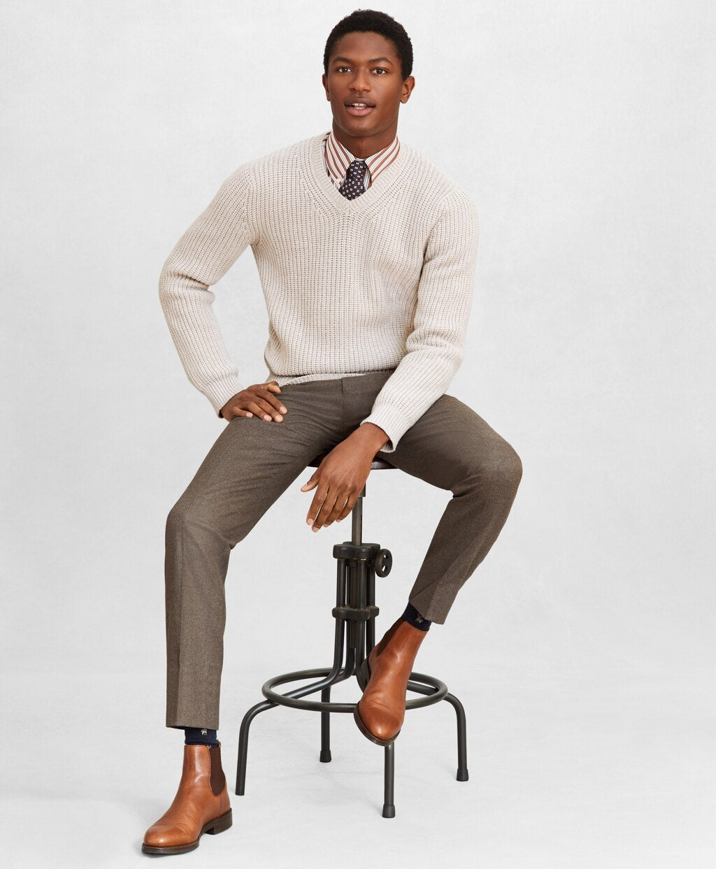 Golden Fleece® Wool-Cashmere V-Neck Sweater
