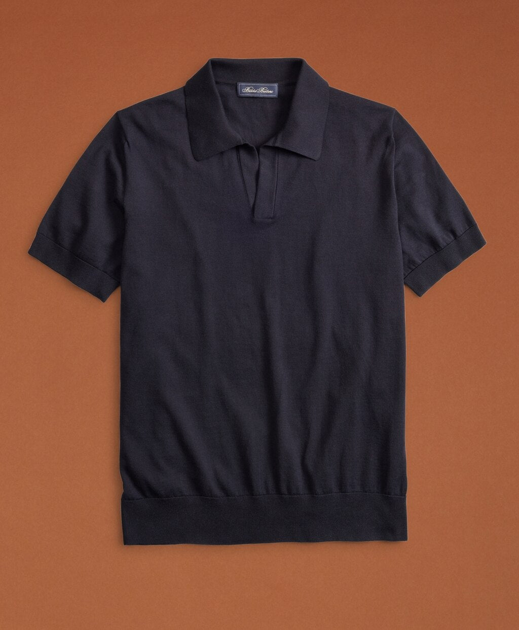 Golden Fleece® 3-D Knit Fine-Gauge Buttonless Sea Island Cotton Polo Sweater