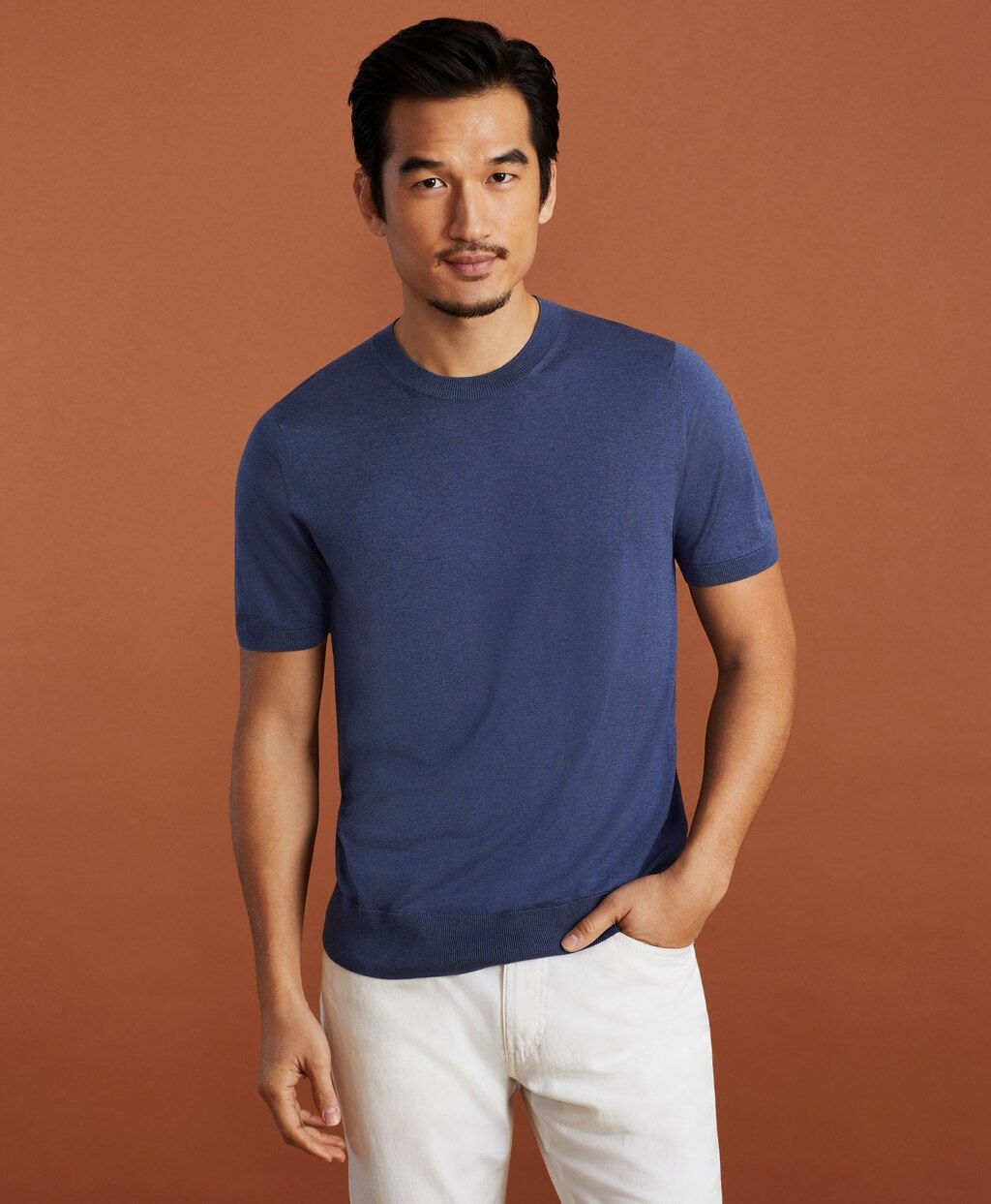 Golden Fleece® Short-Sleeve Silk Sweater