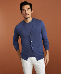 Golden Fleece® 3-D Knit Fine-Gauge Silk Cardigan Sweater