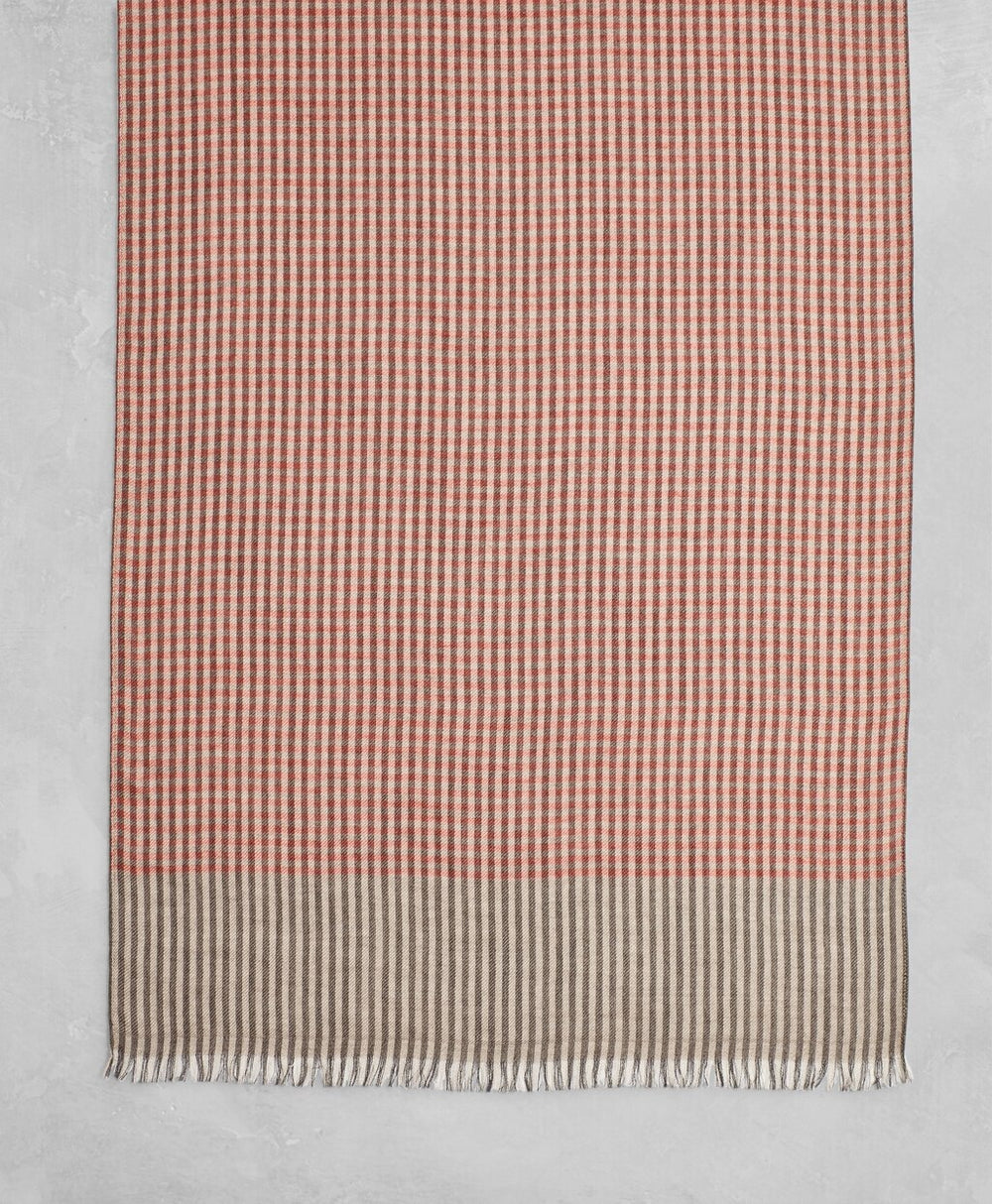 Golden Fleece® Checked Cashmere Silk Scarf