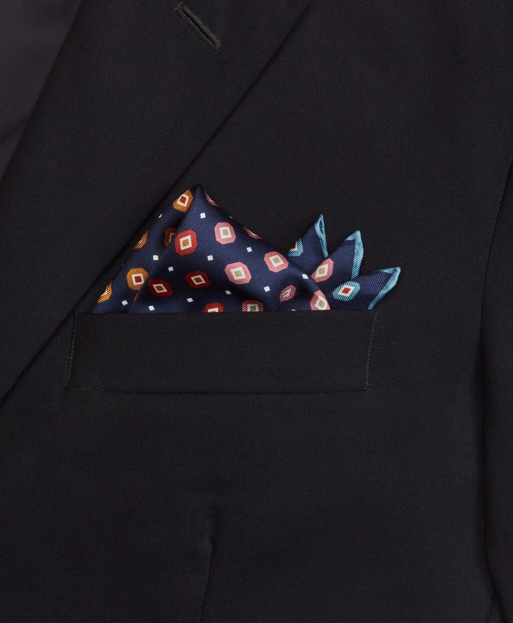 Block Neat Printed Pocket Square