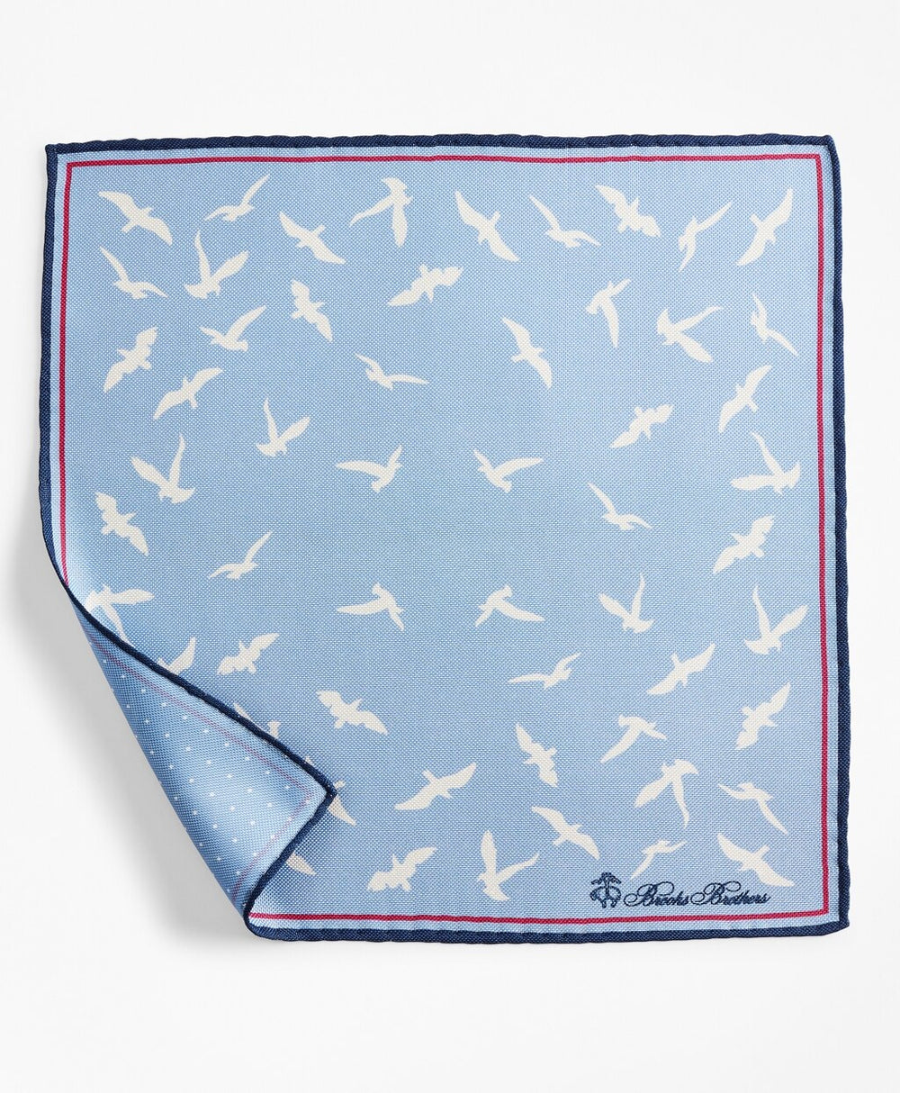 Seagull and Dot Pocket Square