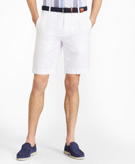 Houndstooth Cotton and Linen Bermuda Shorts