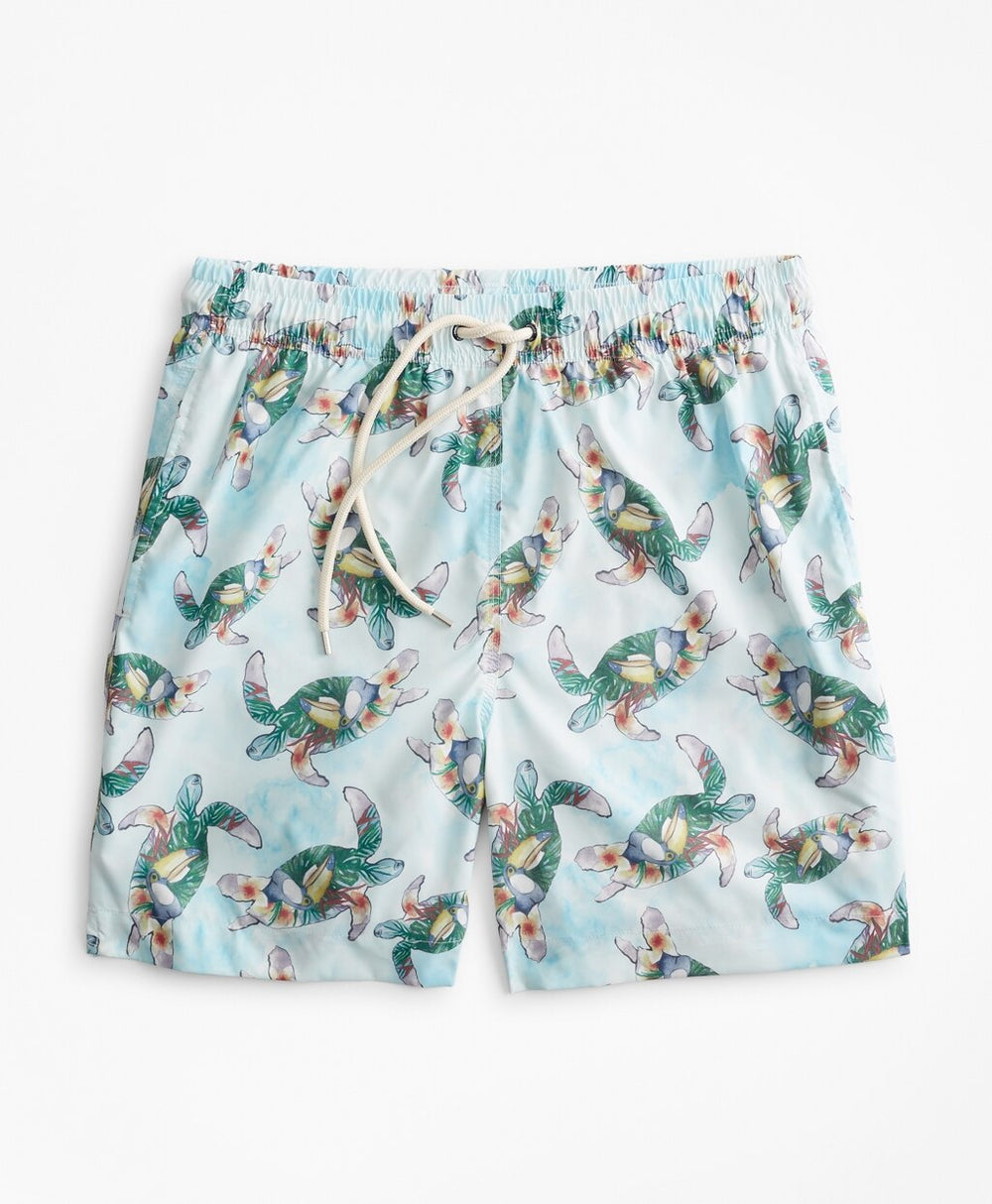 Montauk 6" Turtle Print Swim Trunks