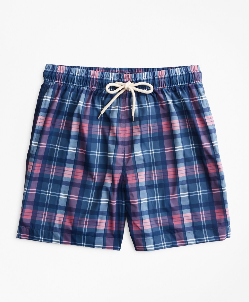 Montauk 6" Indigo Plaid Print Swim Trunks
