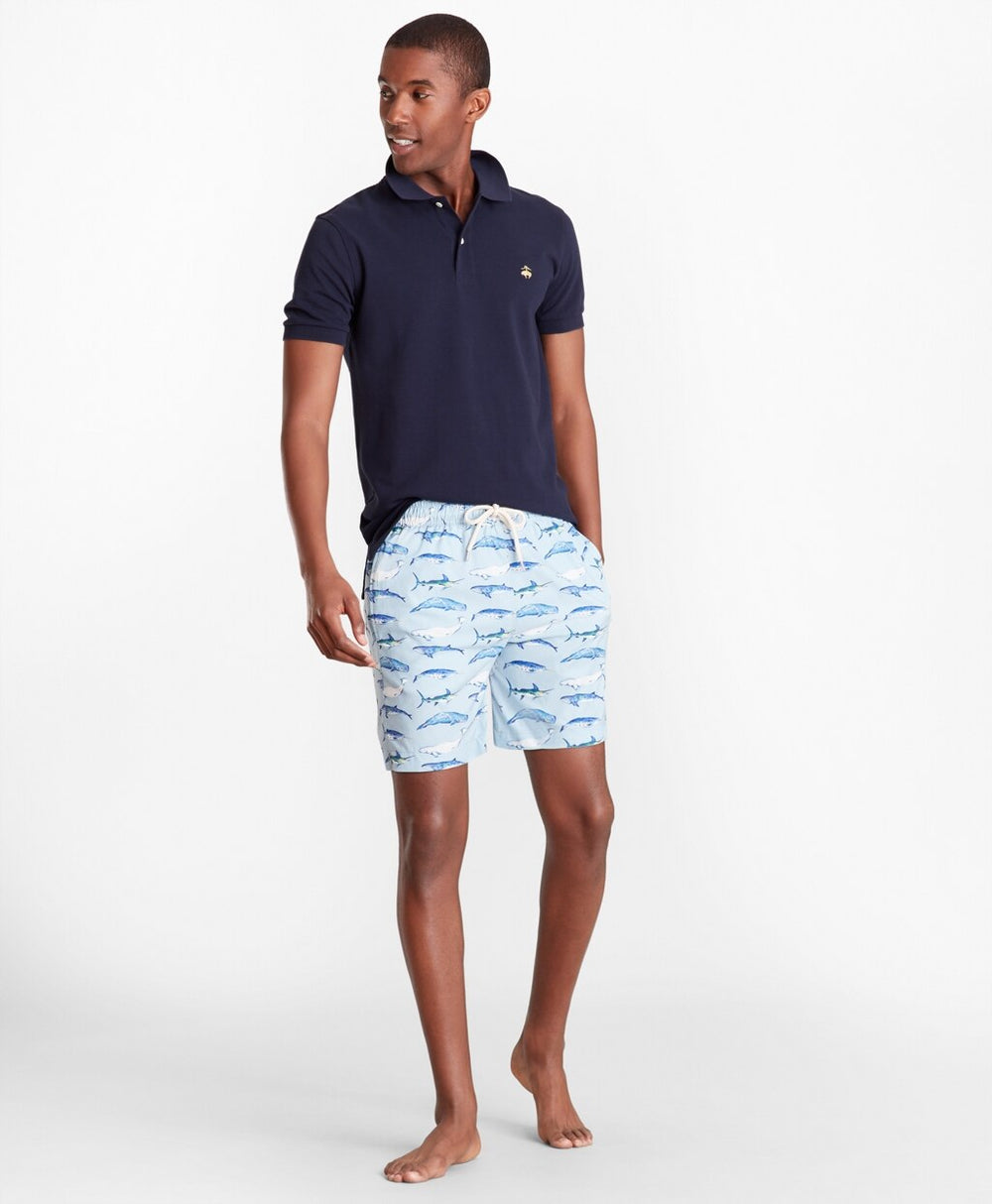 Montauk 6" Whale Print Swim Trunks