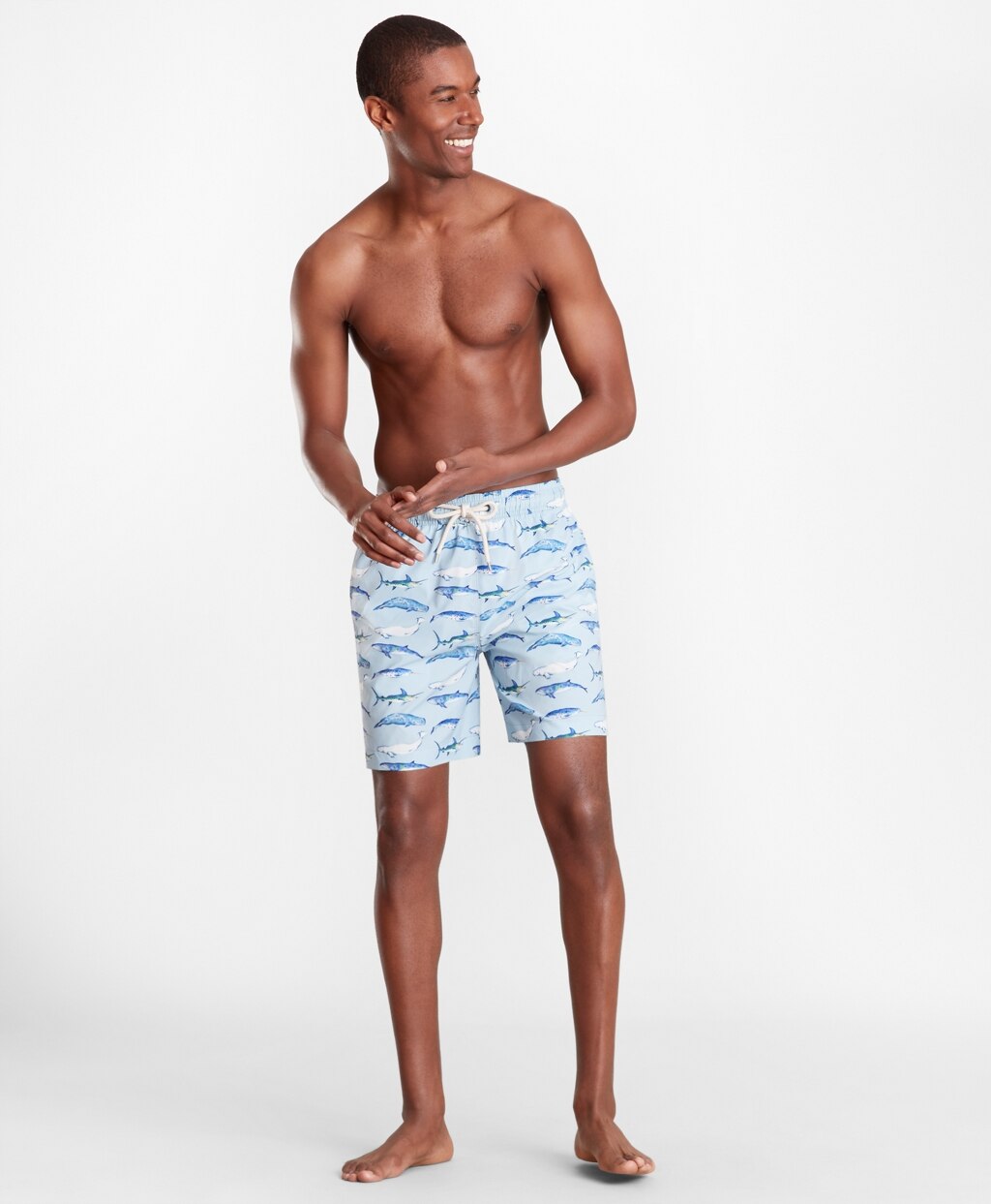 Montauk 6" Whale Print Swim Trunks