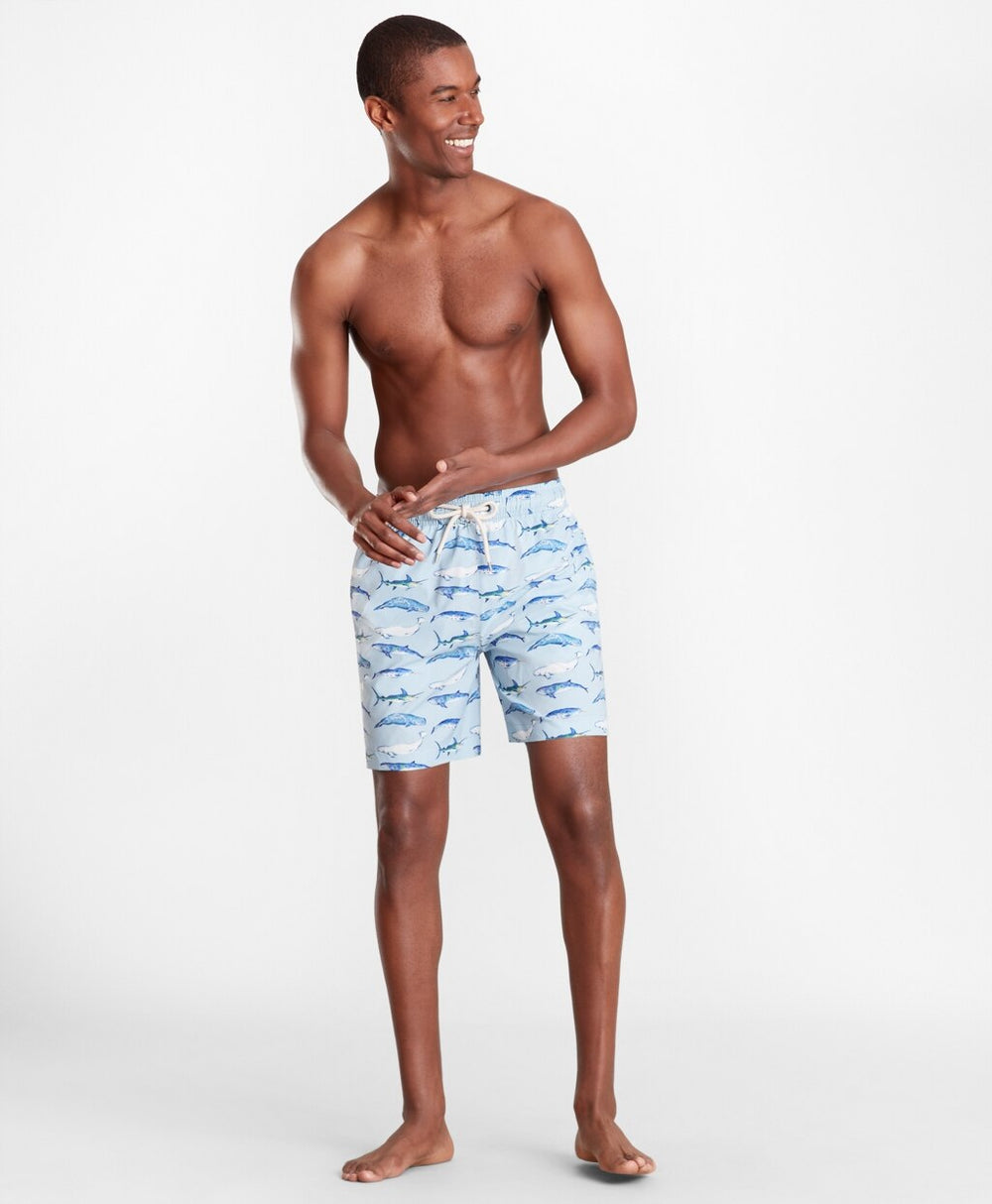 Montauk 6" Whale Print Swim Trunks