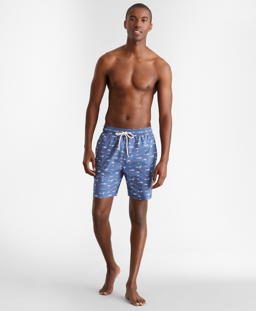 Montauk 6" Swimmers Motif Print Swim Trunks
