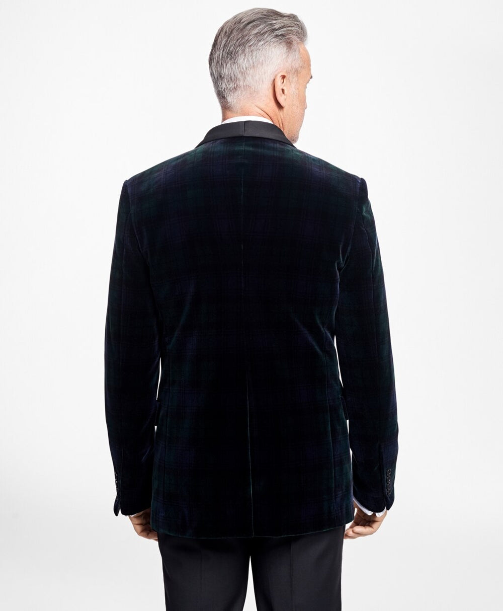 Regent Fit Black Watch Shawl Collar Tuxedo Jacket