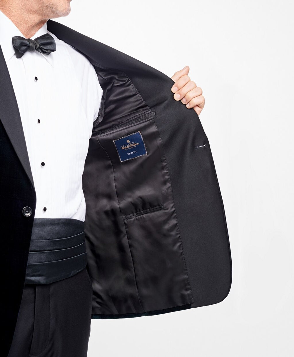 Regent Fit Black Watch Shawl Collar Tuxedo Jacket