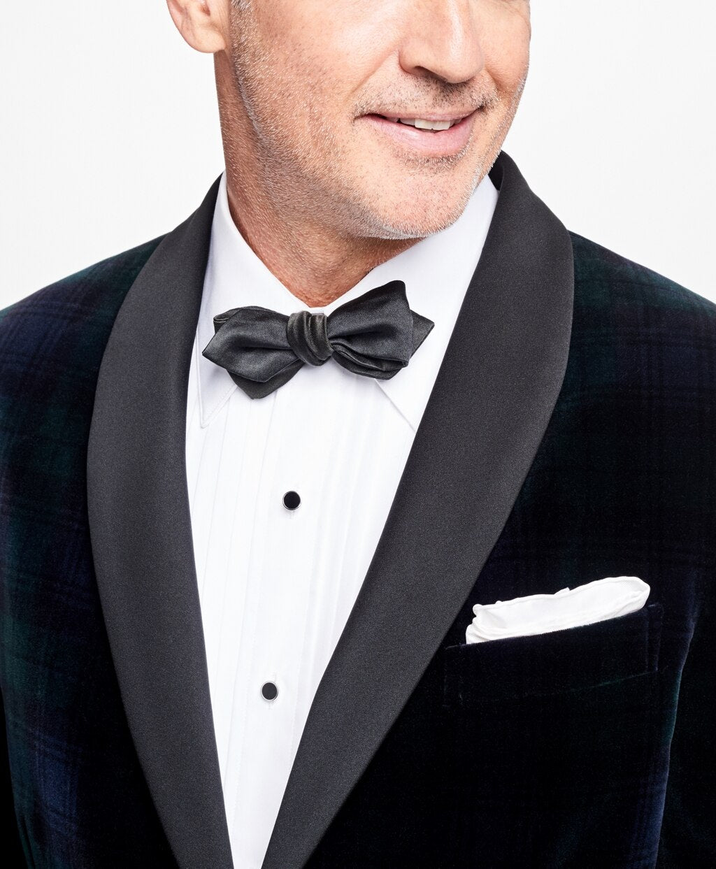 Regent Fit Black Watch Shawl Collar Tuxedo Jacket