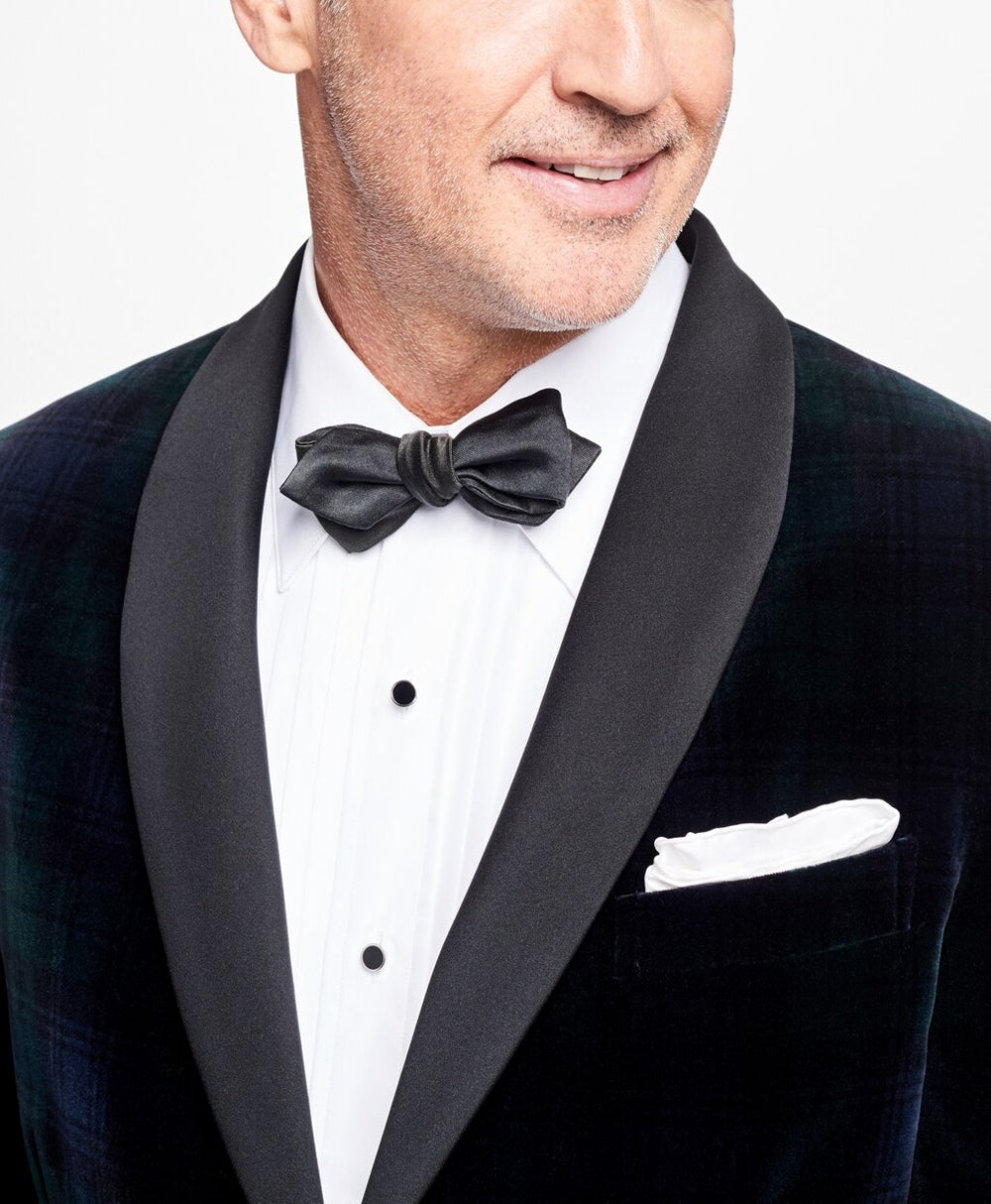 Regent Fit Black Watch Shawl Collar Tuxedo Jacket