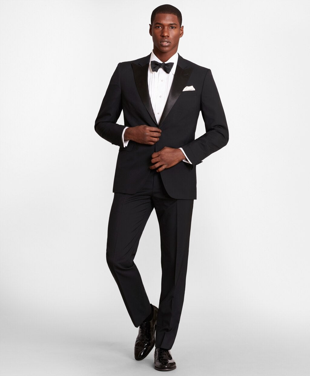 BrooksGate™ Regent-Fit Wool Tuxedo Pants