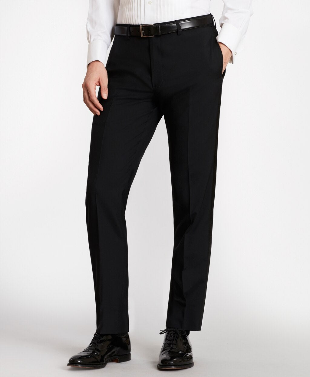BrooksGate™ Milano-Fit Wool Tuxedo Pants