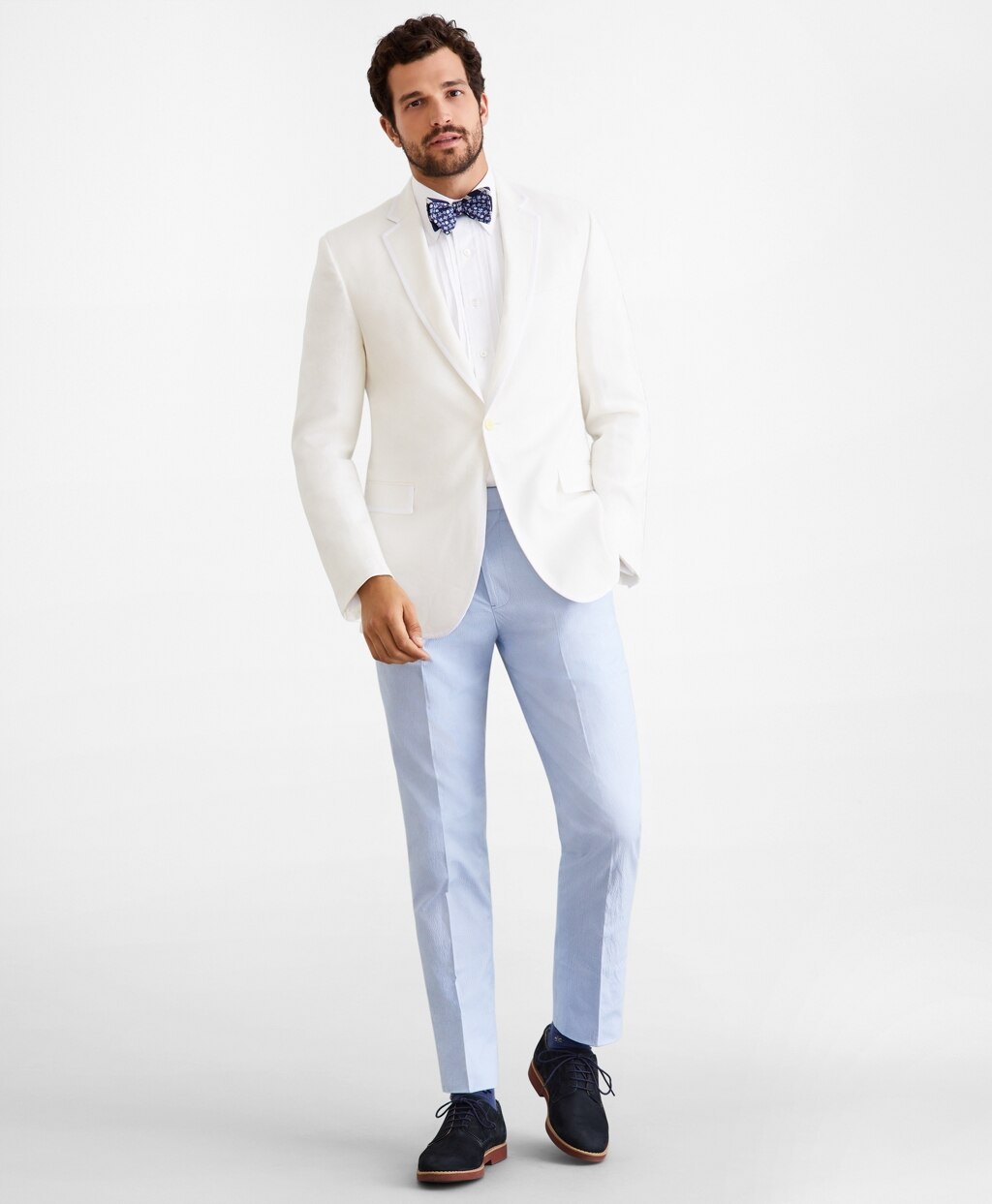 Regent Fit Linen Tuxedo Jacket