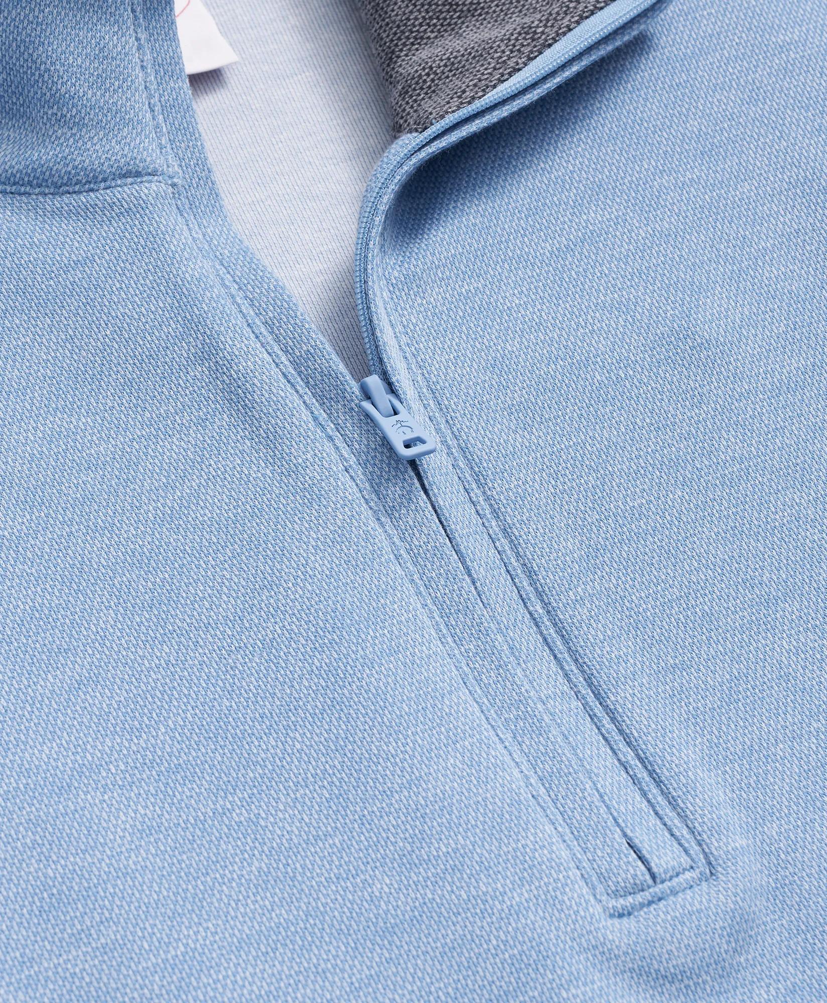 Cotton Blend Pique Quarter-Zip