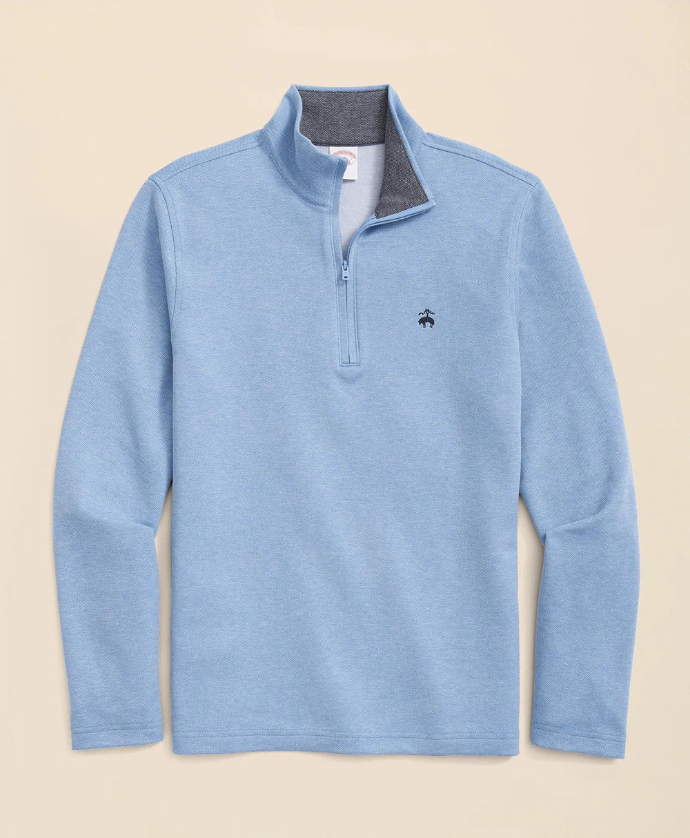 Cotton Blend Pique Quarter-Zip