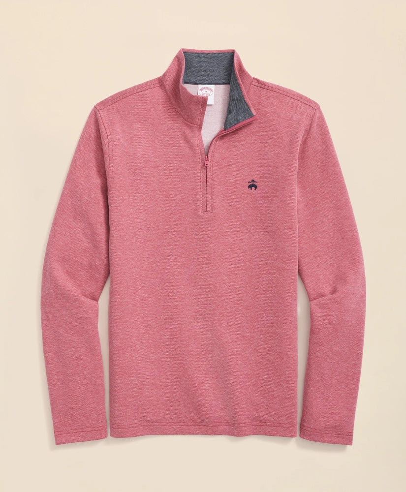 Cotton Blend Pique Quarter-Zip