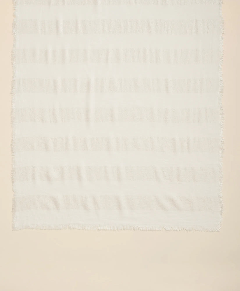 Viscose-Modal-Cotton Blend Shimmer Stripe Scarf