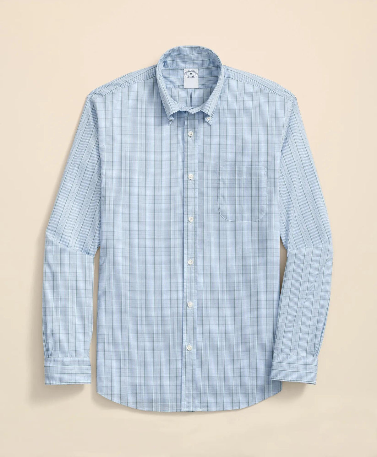 Performance Series Stretch Polo Button-Down Collar Glen Plaid Sport Shirt