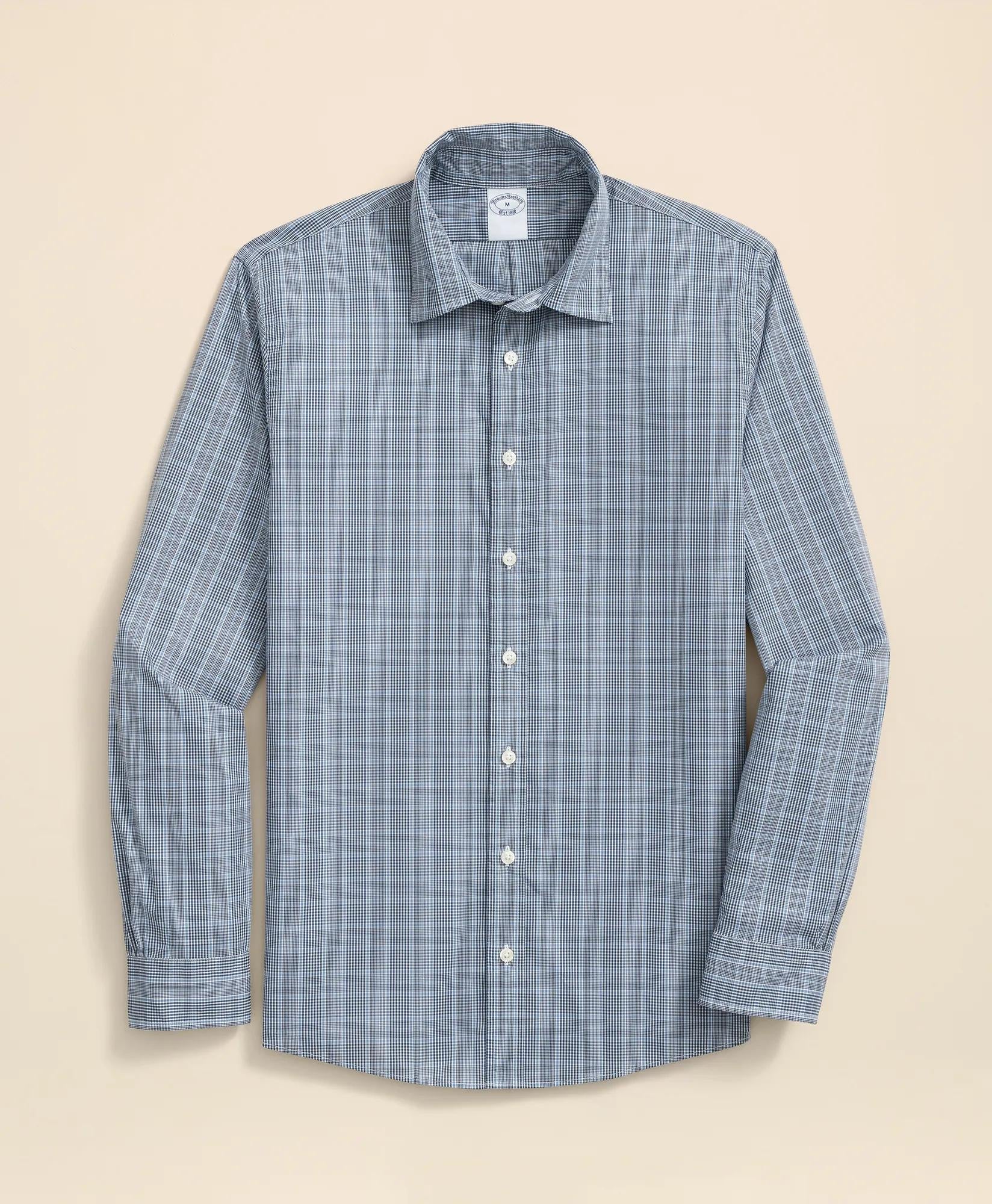 Performance Series Stretch Spread Collar Glen Plaid Sport Shirt