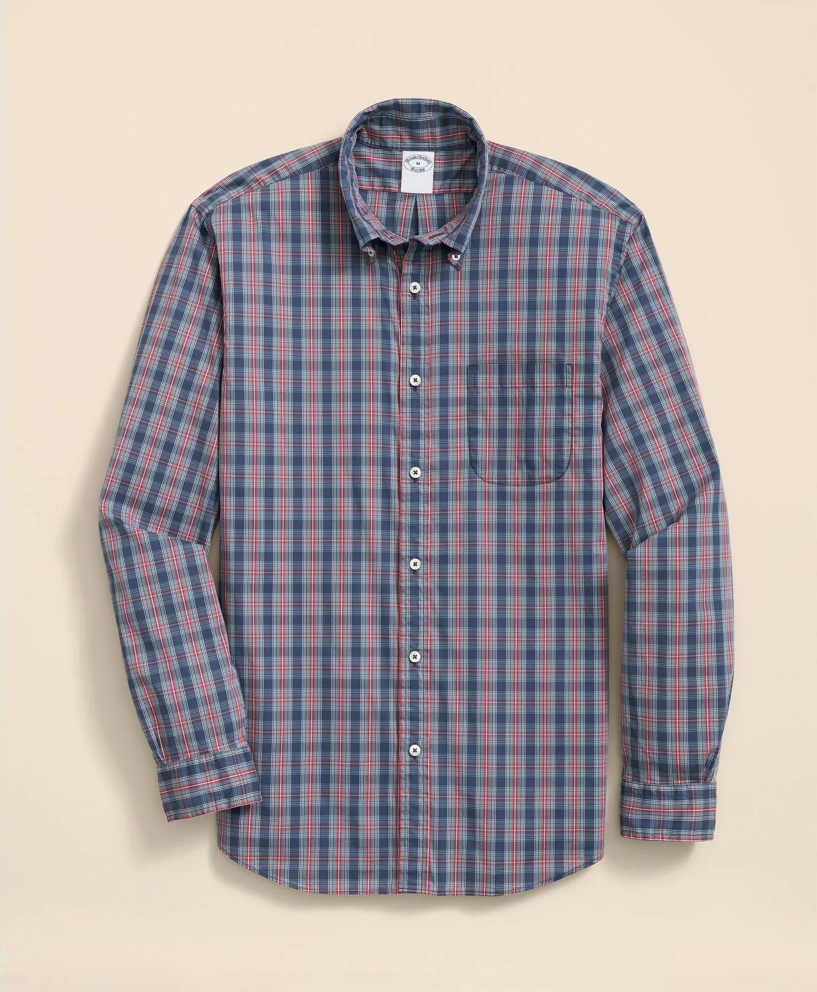 Performance Series Stretch Polo Button-Down Collar Tartan Sport Shirt