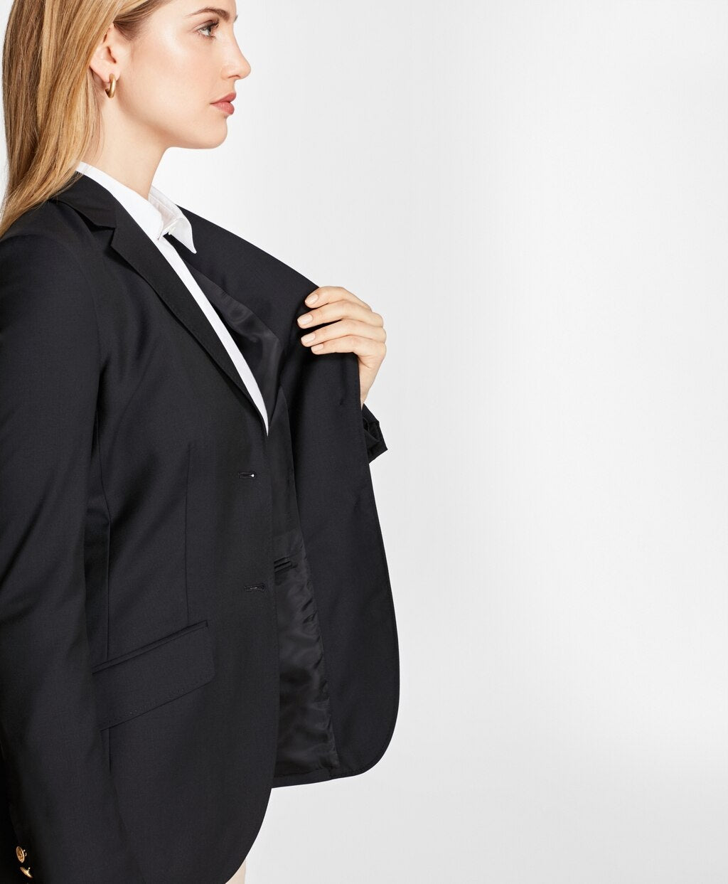 Petite Two-Button Wool Blazer