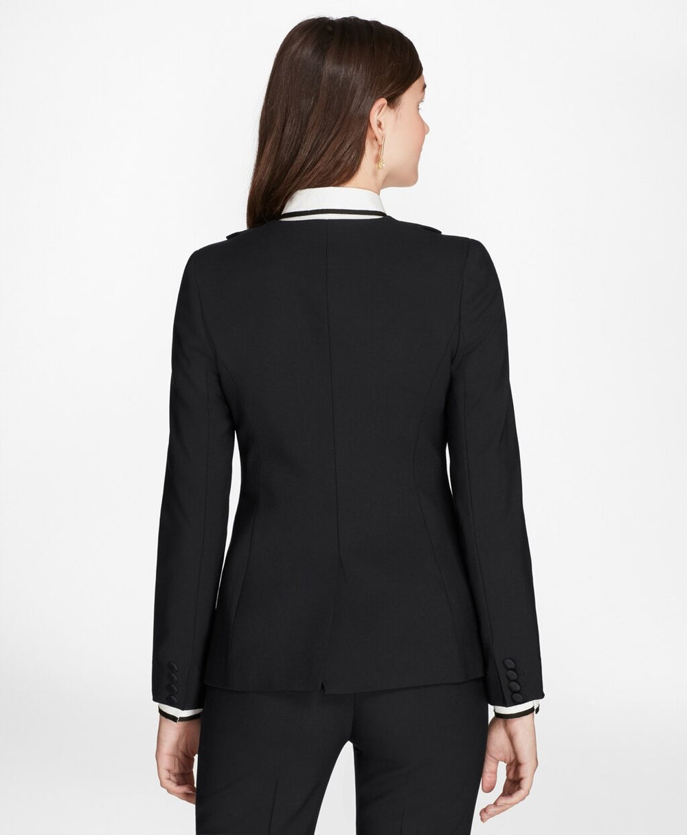 Petite Stretch-Wool Crepe Tuxedo Jacket