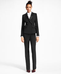 Petite Stretch-Wool Crepe Double-Breasted Tuxedo Jacket