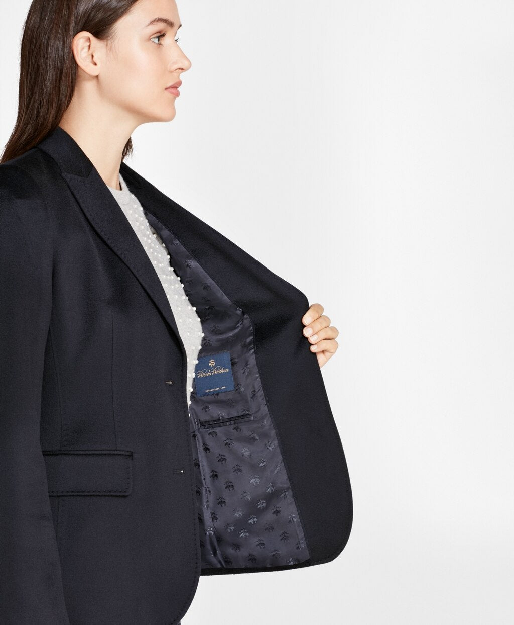 Petite Two-Button Cashmere Blazer