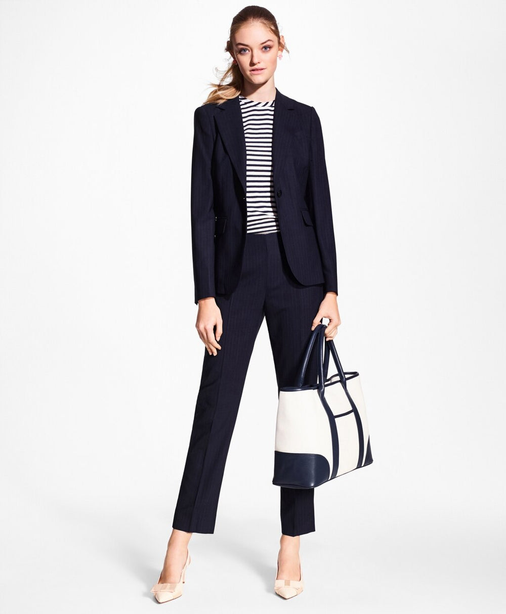 Petite Pinstripe BrooksCool® Merino Wool Jacket