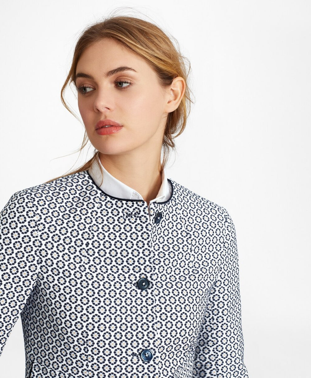 Petite Floral Jacquard Cropped Jacket