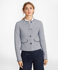 Petite Floral Jacquard Cropped Jacket