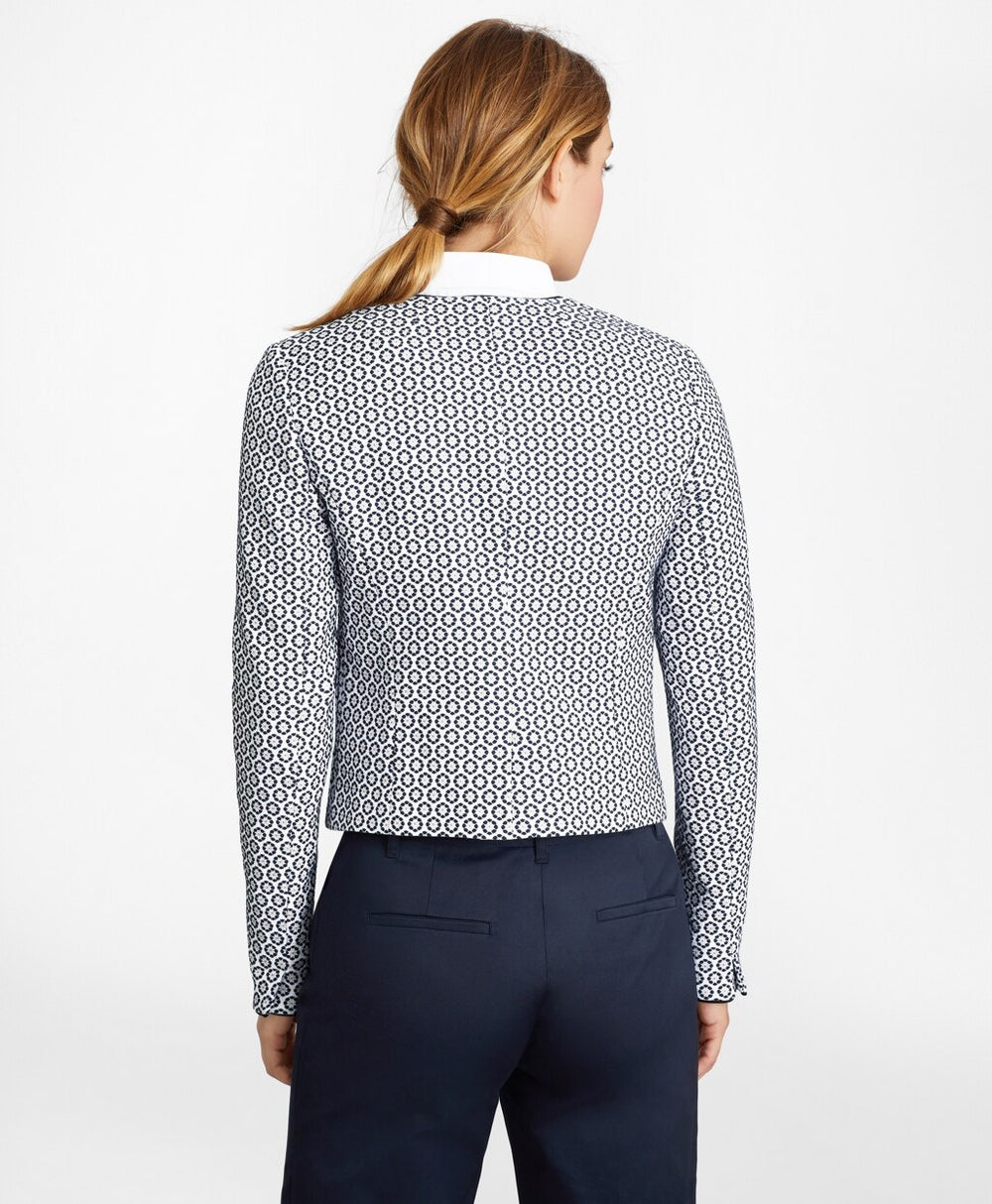 Petite Floral Jacquard Cropped Jacket
