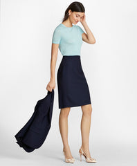 Petite Pinstripe BrooksCool® Merino Wool Pencil Skirt