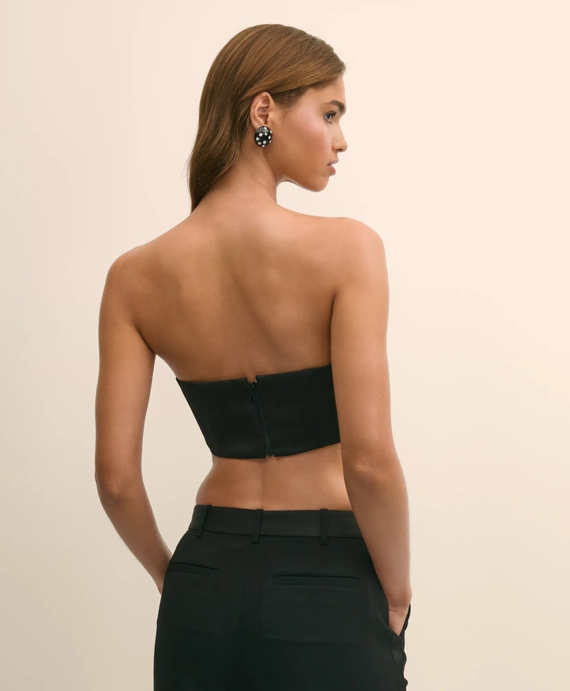 Pleated Cummerbund Bustier Top