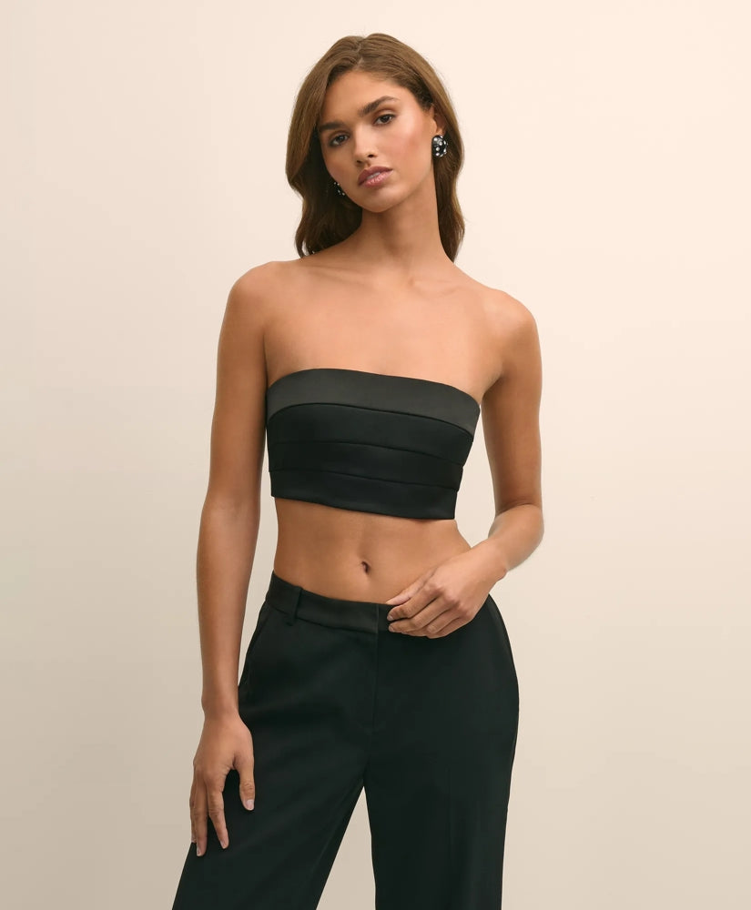 Pleated Cummerbund Bustier Top